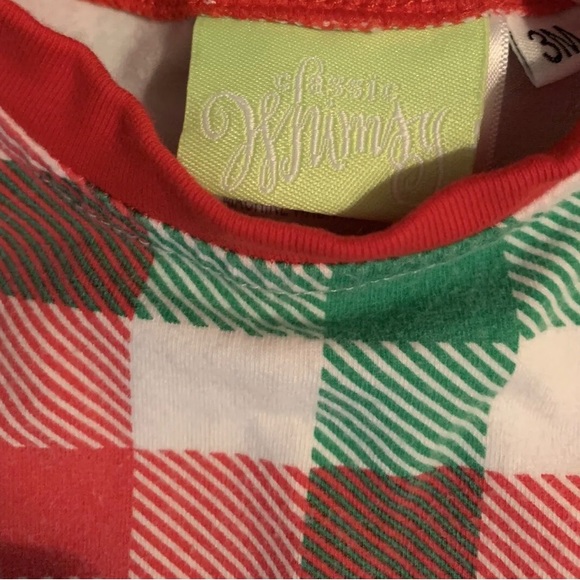Classic Whimsy Red green checked Christmas Holiday pj Pajama set Baby Boy 3 Mths - Picture 2 of 2